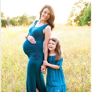 Side Ruched Bodycon Maternity Maxi Dress